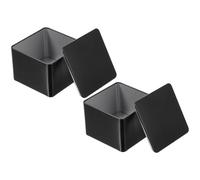 PATIKIL Metal Tea and Tin Set 3.35"x3.35"x2.56", 2 Pcs Metal Storage Airtight Storage Square Container with Lid for Loose Tea Coffee Candy Treats Gifts Spice DIY, Black
