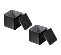PATIKIL Metal Tea and Tin Set 3.35"x3.35"x3.35", 2 Pcs Airtight Storage Square Container with Lid for Loose Tea Coffee Candy Treats Gifts Spice DIY, Black