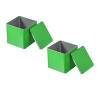 PATIKIL Metal Tea and Tin Set 3.35"x3.35"x3.35", 2 Pcs Metal Storage Airtight Storage Square Container with Lid for Loose Tea Coffee Candy Treats Gifts Spice DIY, Green