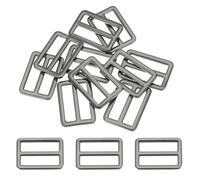 PATIKIL Metal Tri-glide Slide Buckle 25mm, 10 Pcs Zinc Alloy Adjuster Sliders Webbing Strap Fasteners for Bag Belt Dog Collar Harness Backpack, Bright Black