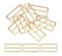 PATIKIL Metal Tri-glide Slide Buckle 38mm, 8 Pcs Zinc Alloy Adjuster Sliders Webbing Strap Fastener Replacement for Bag Belt Dog Collar Harness, Gold