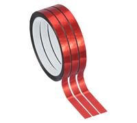 PATIKIL Metalized Polyester Film Tape 10mm x 50 Meters, 3 Pack Metallic Decor Tape Glossy Red Adhesive Mirror Tape for Detailing Accent Wall Graphic Arts Boat Trim Walls