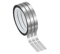 PATIKIL Metalized Polyester Film Tape 10mm x 50 Meters, 3 Pack Metallic Decor Tape Glossy Silver Adhesive Mirror Tape for Detailing Accent Wall Graphic Arts Boat Trim Walls