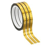 PATIKIL Metalized Polyester Film Tape 10mm x 50 Meters, 3 Pcs Metallic Decor Laser Gold Adhesive Mirror Tape for Detailing Accent Wall Graphic Arts Boat Trim Walls