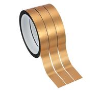 PATIKIL Metalized Polyester Film Tape 18mm x 50 Meters, 3 Pack Metallic Decor Tape Champagne Gold Adhesive Mirror Tape for Detailing Accent Wall Graphic Arts Boat Trim Walls