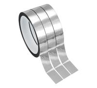 PATIKIL Metalized Polyester Film Tape 18mm x 50 Meters, 3 Pack Metallic Decor Tape Glossy Silver Adhesive Mirror Tape for Detailing Accent Wall Graphic Arts Boat Trim Walls