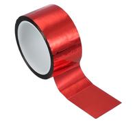 PATIKIL Metalized Polyester Film Tape 50mm x 50 Meters, Metallic Decor Tape Glossy Red Adhesive Mirror Tape for Detailing Accent Wall Graphic Arts Boat Trim Walls