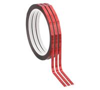 PATIKIL Metalized Polyester Film Tape 5mm x 50 Meters, 3 Pcs Metallic Decor Laser Red Adhesive Mirror Tape for Detailing Accent Wall Graphic Arts Boat Trim Walls