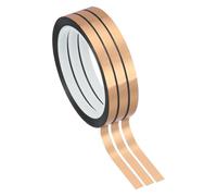 PATIKIL Metalized Polyester Film Tape 8mm x 50 Meters, 3 Pack Metallic Decor Tape Champagne Adhesive Mirror Tape for Detailing Accent Wall Graphic Arts Boat Trim Walls
