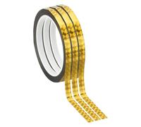 PATIKIL Metalized Polyester Film Tape 8mm x 50 Meters, 3 Pcs Metallic Decor Laser Gold Adhesive Mirror Tape for Detailing Accent Wall Graphic Arts Boat Trim Walls