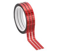 PATIKIL Metalized Polyester Film Tape 8mm x 50 Meters, 3 Pcs Metallic Decor Laser Red Adhesive Mirror Tape for Detailing Accent Wall Graphic Arts Boat Trim Walls