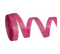 PATIKIL Metallic Glitter Ribbon Roll, 10mm x 9m Sparkly Ribbon Single Sided Cut Edge Gift Wrapping Fabric Rolls for DIY Crafts Wedding Bouquet Party Christmas Decor, Rose Red