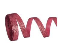 PATIKIL Metallic Glitter Ribbon Roll, 10mm x 9m Sparkly Ribbon Single Sided Cut Edge Gift Wrapping Fabric Rolls for DIY Crafts Wedding Bouquet Party Christmas Decor, Wine Red