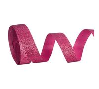 PATIKIL Metallic Glitter Ribbon Roll, 15mm x 9m Sparkly Ribbon Single Sided Cut Edge Gift Wrapping Fabric Rolls for DIY Crafts Wedding Bouquet Party Christmas Decor, Rose Red