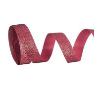 PATIKIL Metallic Glitter Ribbon Roll, 15mm x 9m Sparkly Ribbon Single Sided Cut Edge Gift Wrapping Fabric Rolls for DIY Crafts Wedding Bouquet Party Christmas Decor, Wine Red