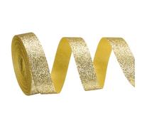 PATIKIL Metallic Glitter Ribbon Roll, 15mm x 9m Sparkly Ribbon Single Sided Cut Edge Gift Wrapping Fabric Rolls for DIY Crafts Wedding Bouquet Party Christmas Decor, Gold