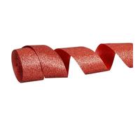 PATIKIL Metallic Glitter Ribbon Roll, 38mm x 9m Sparkly Ribbon Single Sided Cut Edge Gift Wrapping Fabric Rolls for DIY Crafts Wedding Bouquet Party Christmas Decor, Red