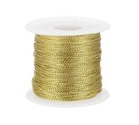 PATIKIL Metallic Tinsel Cord Rope, 1 mm x 109 Yards Light Gold Cord Wrapping Ribbon Non-Stretchy Strings for Gift Thread Ornament Craft Making Christmas