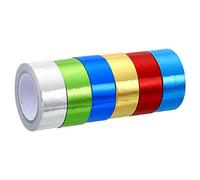 PATIKIL Metallic Washi Tapes 15mm x 5m, 6 Pack Art Paper Mirror Masking Foil Sticker Self-Adhesive for DIY Art Craft Wrapping Wedding Decoration, 6 Colors
