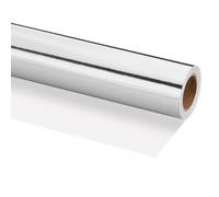PATIKIL Metallic Wrapping Paper, 16 Inch x 400 Inch(32.8Ft) Foil Wrapping Paper Roll Matte Gift 120 GSM for Gift Christmas Wedding Birthday Women Men, Silver Tone