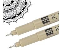 PATIKIL Micro Pen Fineliner Pens, 2Pcs 0.15mm Fine Point Drawing Pens Waterproof for Archival Artist Calligraphy Illustration Journaling Sketch, Black