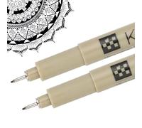 PATIKIL Micro Pen Fineliner Pens, 2Pcs 0.4mm Fine Point Drawing Pens Waterproof for Archival Artist Calligraphy Illustration Journaling Sketch, Black