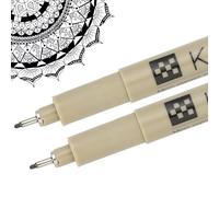 PATIKIL Micro Pen Fineliner Pens, 2Pcs 0.5mm Fine Point Drawing Pens Waterproof for Archival Artist Calligraphy Illustration Journaling Sketch, Black