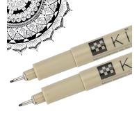 PATIKIL Micro Pen Fineliner Pens, 2Pcs 1mm Fine Point Drawing Pens Waterproof for Archival Artist Calligraphy Illustration Journaling Sketch, Black
