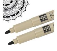 PATIKIL Micro Pen Fineliner Pens, 2Pcs 1mm Medium Point Drawing Pens Waterproof for Archival Artist Calligraphy Illustration Journaling Sketch, Black