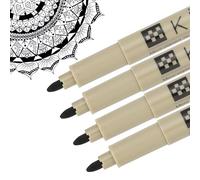 PATIKIL Micro Pen Fineliner Pens, 4Pcs 1mm Medium Point Drawing Pens Waterproof for Archival Artist Calligraphy Illustration Journaling Sketch, Black