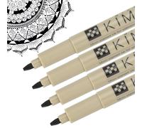 PATIKIL Micro Pen Fineliner Pens, 4Pcs 2mm Medium Point Drawing Pens Waterproof for Archival Artist Calligraphy Illustration Journaling Sketch, Black
