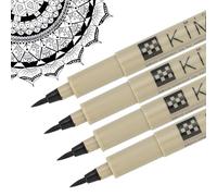 PATIKIL Micro Pen Fineliner Pens, 4Pcs BR Soft Point Drawing Pens Waterproof for Archival Artist Calligraphy Illustration Journaling Sketch, Black