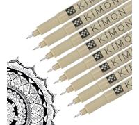 PATIKIL Micro Pen Fineliner Pens, 8Pcs 0.15mm Fine Point Drawing Pens Waterproof for Archival Artist Calligraphy Illustration Journaling Sketch, Black