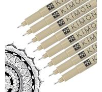 PATIKIL Micro Pen Fineliner Pens, 8Pcs 0.2mm Fine Point Drawing Pens Waterproof for Archival Artist Calligraphy Illustration Journaling Sketch, Black
