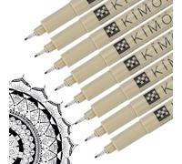 PATIKIL Micro Pen Fineliner Pens, 8Pcs 1mm Needle Point Drawing Pens Waterproof for Archival Artist Calligraphy Illustration Journaling Sketch, Black