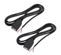 PATIKIL Micro USB Female to 2Pin Bare Wire 24AWG 100cm/39 Inch Long, 2Pcs 5V 3A Micro USB to Bare Wire Open End Pigtail Power Cable for Car DIY Repair Equipment Installed Replace