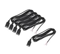 PATIKIL Micro USB Female to 2Pin Bare Wire 24AWG 200cm/79 Inch Long, 5Pcs 5V 3A Micro USB to Bare Wire Open End Pigtail Power Cable for Car DIY Repair Equipment Installed Replace