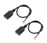 PATIKIL Micro USB Female to 2Pin Bare Wire 24AWG 30cm/12 Inch Long, 2Pcs 5V 3A Micro USB to Bare Wire Open End Pigtail Power Cable for Car DIY Repair Equipment Installed Replace