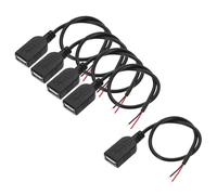 PATIKIL Micro USB Female to 2Pin Bare Wire 24AWG 30cm/12 Inch Long, 5Pcs 5V 3A Micro USB to Bare Wire Open End Pigtail Power Cable for Car DIY Repair Equipment Installed Replace