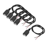 PATIKIL Micro USB Female to 2Pin Bare Wire 24AWG 50cm/20 Inch Long, 5Pcs 5V 3A Micro USB to Bare Wire Open End Pigtail Power Cable for Car DIY Repair Equipment Installed Replace