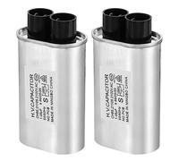 PATIKIL Microwave Capacitor, 2 Pack 1.05uF AC 2100V High Voltage Capacitor 7mm Pin Distance for Universal Microwave Oven, Silver Tone