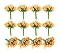 PATIKIL Mini Artificial Pip Berry Picks Bunch, 144Pcs Fruit Flower Stamens for Craft DIY Wreaths Wedding Floral Arrangements Decoration, Light Orange