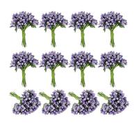 PATIKIL Mini Artificial Pip Berry Picks Bunch, 144Pcs Fruit Flower Stamens for Craft DIY Wreaths Wedding Floral Arrangements Decoration, Light Purple
