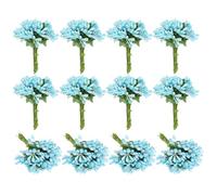 PATIKIL Mini Artificial Pip Berry Picks Bunch, 144Pcs Fruit Flower Stamens for Craft DIY Wreaths Wedding Floral Arrangements Decoration, Light Blue