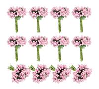 PATIKIL Mini Artificial Pip Berry Picks Bunch, 144Pcs Fruit Flower Stamens for Craft DIY Wreaths Wedding Floral Arrangements Decoration, Pink