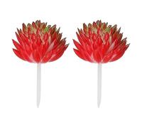 PATIKIL Mini Artificial Succulents, 2 Pack Unpotted Faux Succulent Picks Fake Succulent Plants for Home Landscape Decoration, Red Green
