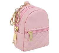 PATIKIL Mini Backpack Cute Cosmetic Bag for Women, PU Leather Creative Pendant Keychain Coin Purse for Makeup Key Card Data Cable Organizer, Dark Pink