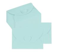 PATIKIL Mini Card Envelopes 103x72mm, Cute Cards Holder with Heart Clasp for Birthday Weddings Favors Business Greeting Cards (Light Blue, Pack of 50)