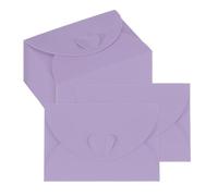 PATIKIL Mini Card Envelopes 103x72mm, Cute Cards Holder with Heart Clasp for Birthday Weddings Favors Business Greeting Cards (Purple, Pack of 50)