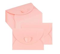 PATIKIL Mini Card Envelopes 103x72mm, Cute Cards Holder with Heart Clasp for Birthday Weddings Favors Business Greeting Cards (Pink, Pack of 50)